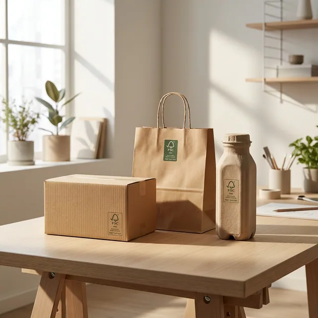 Kraft papieren tassen: formaten, bedrukking en branding