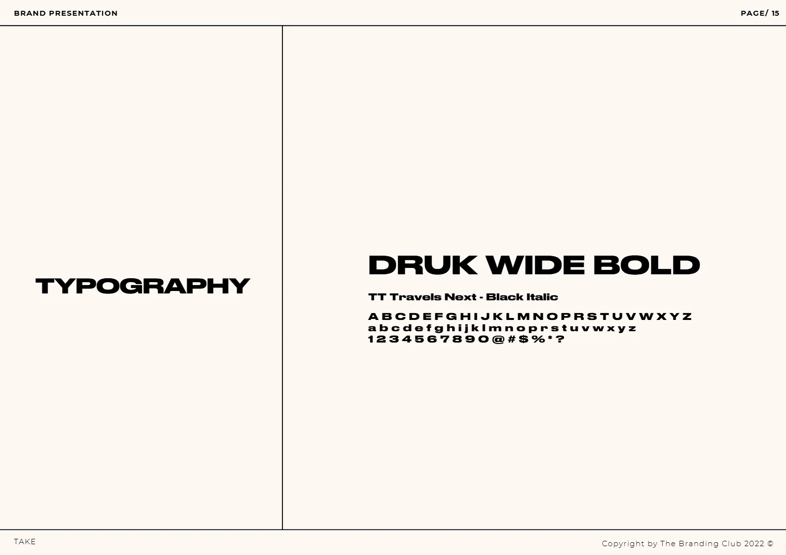Brandbook TAKE · 15/21