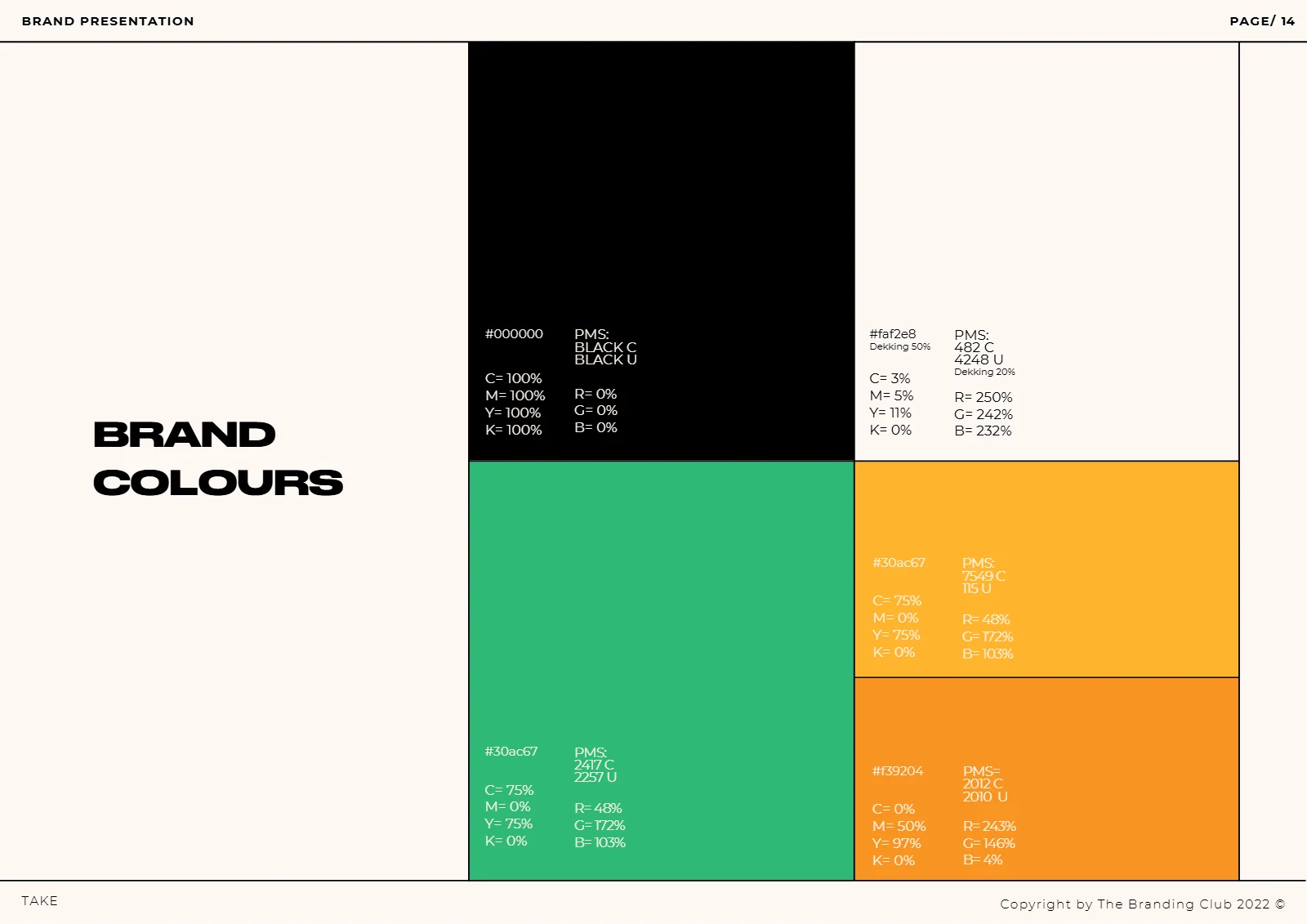 Brandbook TAKE · 14/21