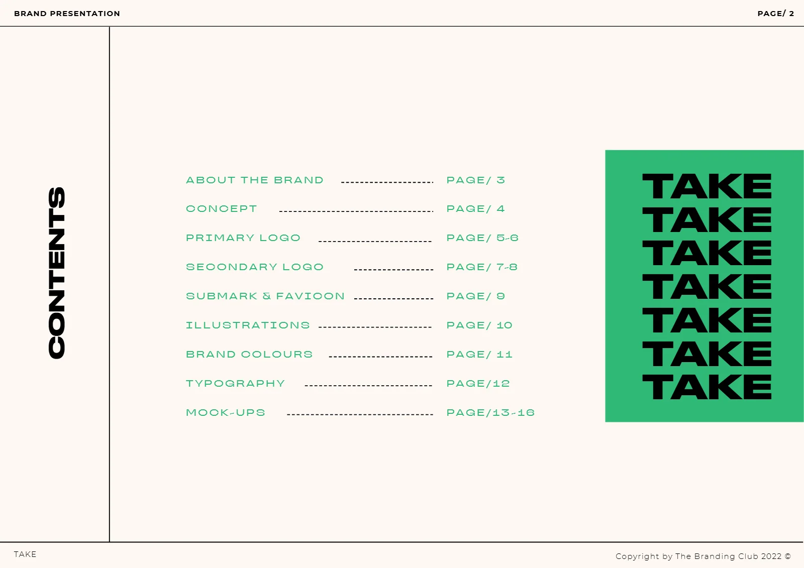 Brandbook TAKE · 2/21